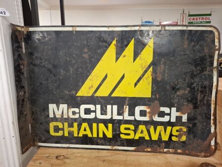 McCulloch Chain Saws Double Sided Tin Sign