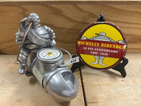 Stainless Steal Michelin Man & Plaque