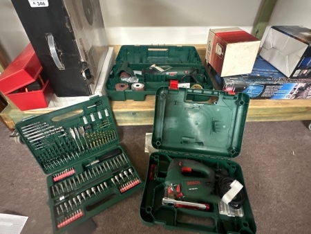 Bosch Tools inc. Drilling Set, Jigsaw & Sander