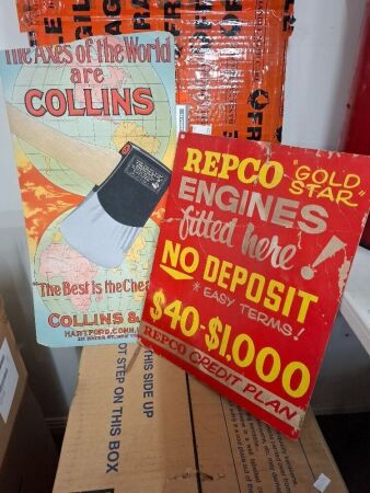 Vintage Cardboard advertising Posters
