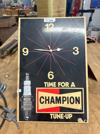 Plastic Champion Display Clock - Battery Op
