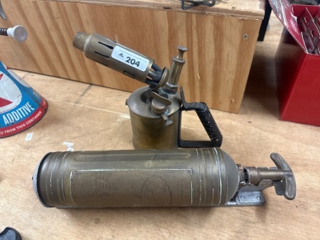Brass Companion Burner and Brass Pyrene Fire Extinguisher