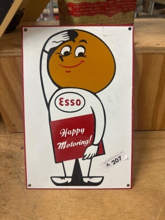 Esso Happy Motoring Enamel Sign