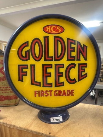 H.C.S Golden Fleece Bowser Globe - Metal and Perspex