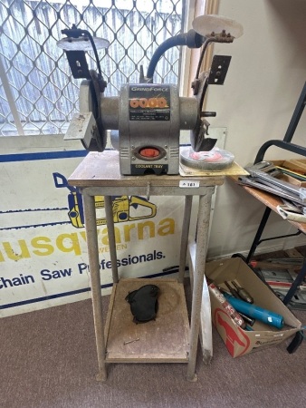 Ryobi Grind Force 6000 6 in bench grinder on stand