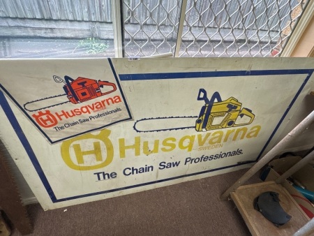 Husqvarna Tin Sign and Flag