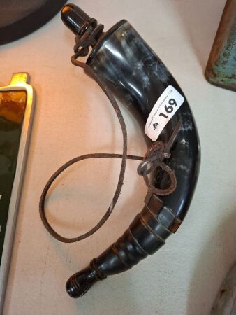 Faux Bovine Horn Powder Flask