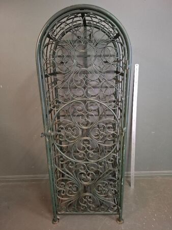 Heavy Metal Wine Storage with Ornate Gated Door
