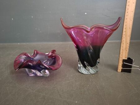 2 Pieces of Japanese Art Glass