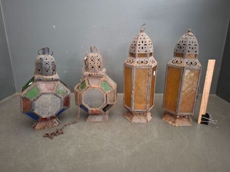 Two sets of vintage lanterns