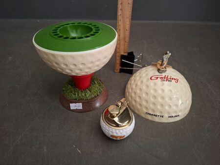 Rare Golfing 38 Cigarette Holder and Lighter