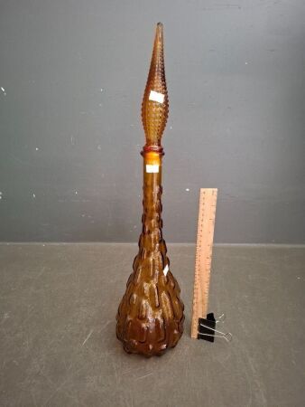 Vintage Rare Tall Amber Genie Bottle