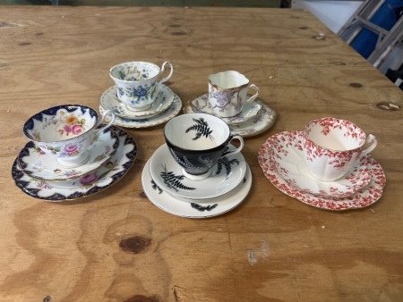 5 Set of Trios inc. Shelley & Royal Albert