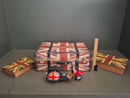Vintage London Home Decor - Incs Vespa + Suitcase