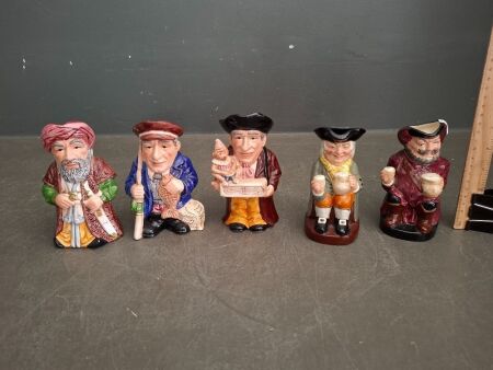 5 Various Character Jugs
