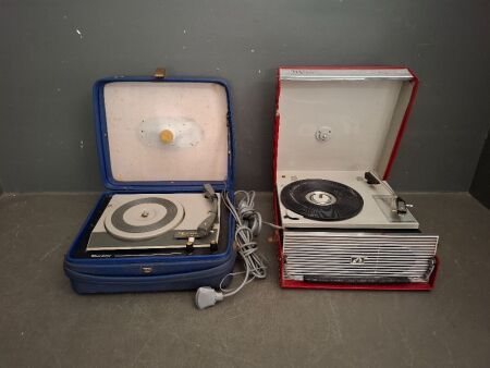 2x Mid Century Record Players