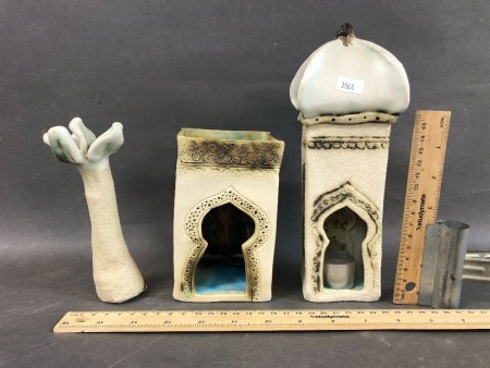 3 Pieces Arabian Style Pottery for Night Lights