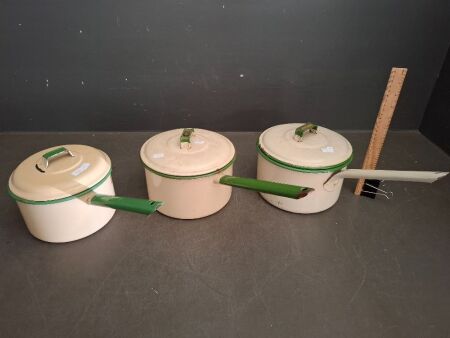 Judge Ware Enamel Saucepans with Lids