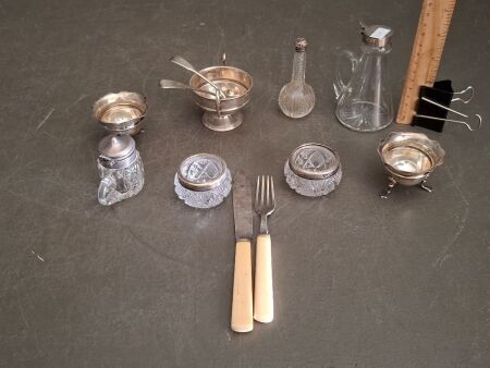 Large Lot of Vintage Hallmarked and Glass Serving Pieces&nbsp;