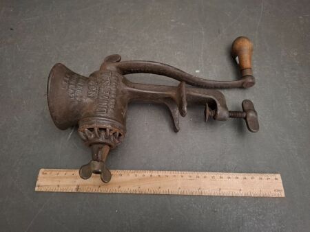 Antique Bench Meat Mincer - Marked 1899 - No 2