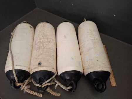 4x White Boat Fenders
