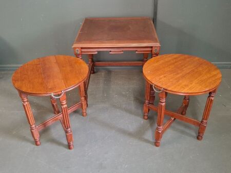 Vintage Occasional Wooden Nesting Tables - 2 x Drop Leaf