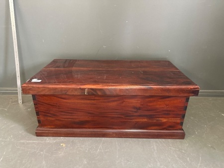 Large Heavy Wooden Storage Trunk with Brass Handles