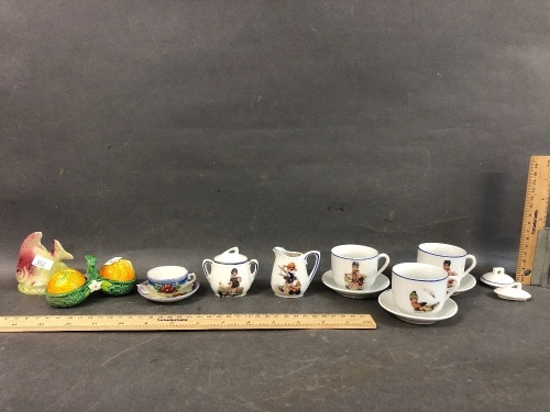 Asstd Lot of Miniature China, Cruets Etc