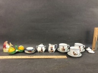 Asstd Lot of Miniature China, Cruets Etc