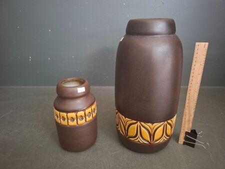 Pair Vintage Beit Hayotser Israel Ceramic Art Vases