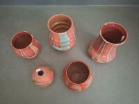 Mid Century Australian Pottery Drip Glazed Vases - 2