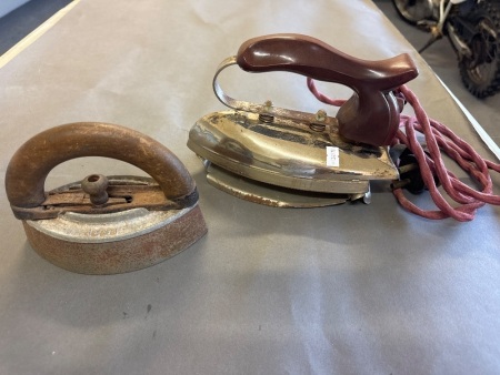 Gibson Tool Sad Iron plus Mid Century Vulcan BakeLite Electric Iron