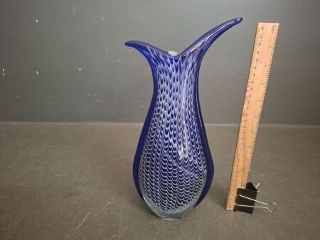 Heavy Somerso Cobalt Blue Art Glass Vase