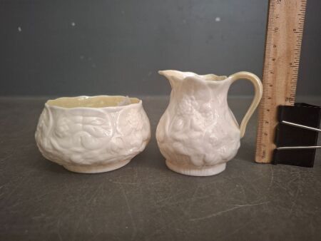 Belleek Ireland Sugar Dish and Creamer&nbsp;
