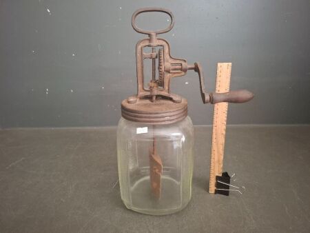 Large Vintage Glass Butter Churn Jar&nbsp;