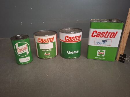 4 Castrol Motor Oil Tins