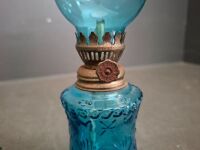 3x Miniature Colourful Glass Oil Lamps - 3