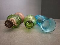 3x Miniature Colourful Glass Oil Lamps - 4