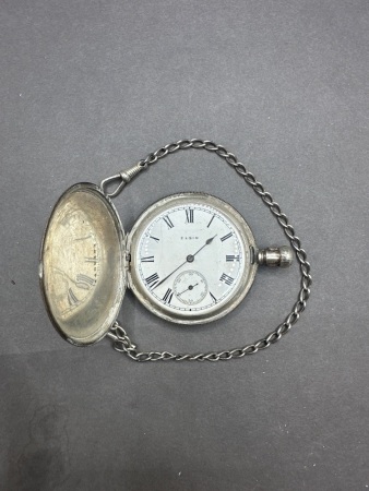 Sterling Silver Elgin Pocket Watch