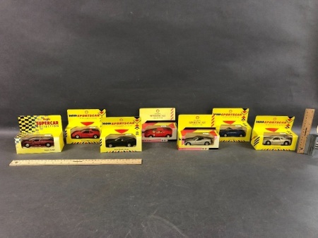 6 New in Box Diecast Models from Shell Classic Sportscar Collection c1990's