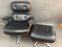 Mid-Century Eames Style Chair & Foot Stool - 3