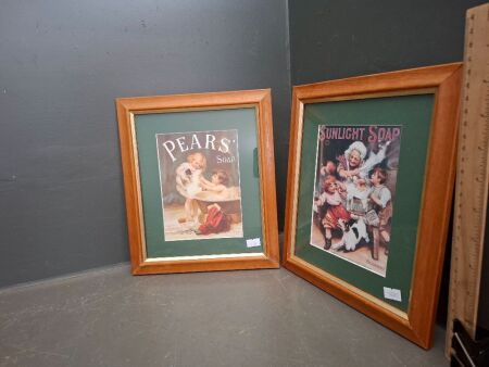 Pears & Sunlight Soap Advertising Posters