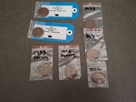 Collection of Australian One Penny Coins