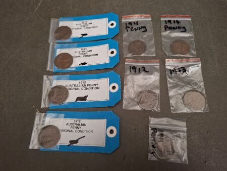 Collection of Australian One Penny Coins