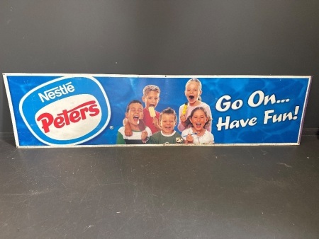 Large Nestle Peters Go on...Have Fun! Metal Sign