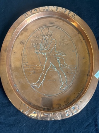 Copper Johnnie Walkers Scotch Whiskey Sign