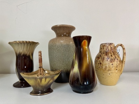 Lot of West Germany Brown Pottery