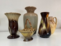 Lot of West Germany Brown Pottery - 2