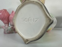 3x Iridescent Flower and Bird Themed Vases - 5
