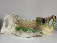 Lot of White Ceramic Jugs + Vase and Dish
